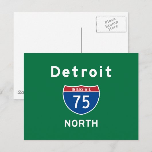 Detroit 75 briefkaart (Voorkant / Achterkant)
