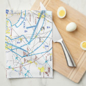 Detroit Airport Flyway Chart Theedoek (Quarter Fold)