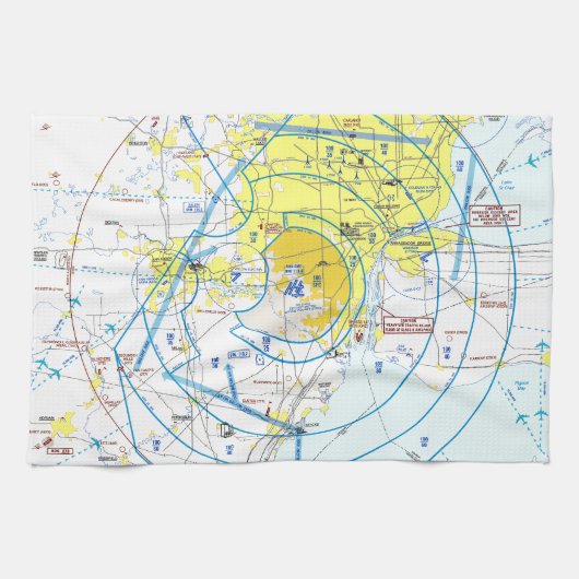 Detroit Airport Flyway Chart Theedoek (Horizontaal)