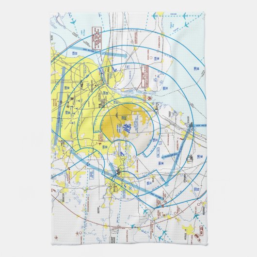 Detroit Airport Flyway Chart Theedoek (Verticaal)