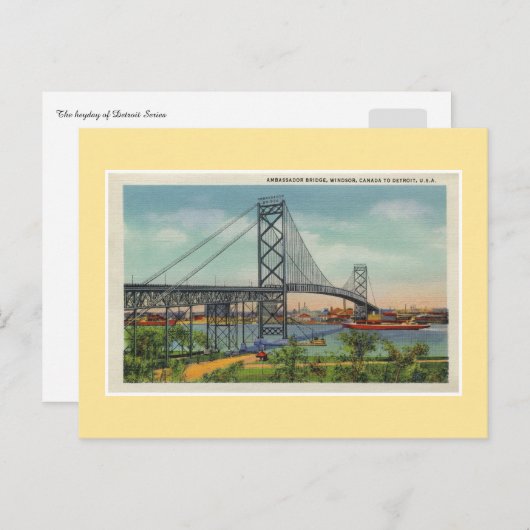  Detroit Ambassadeorbrug Windsor Canada Briefkaart (Voorkant / Achterkant)