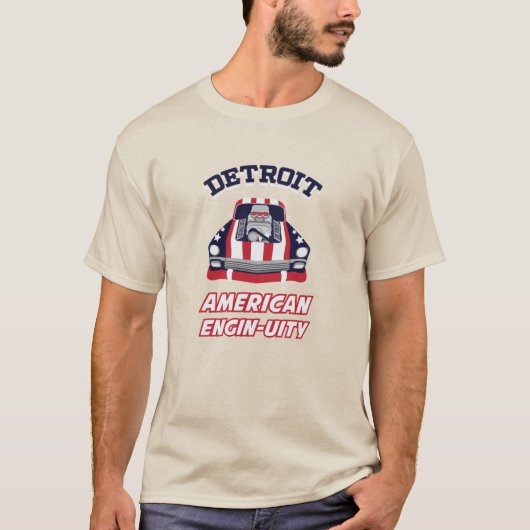 DETROIT - AMERIKAANSE ENGIN-UITY T-Shirt (Voorkant)