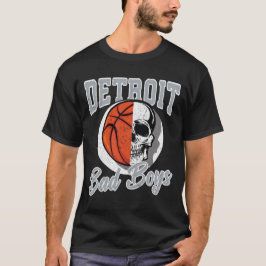 Detroit Bad Boys Basketbal Skull USA T-shirt