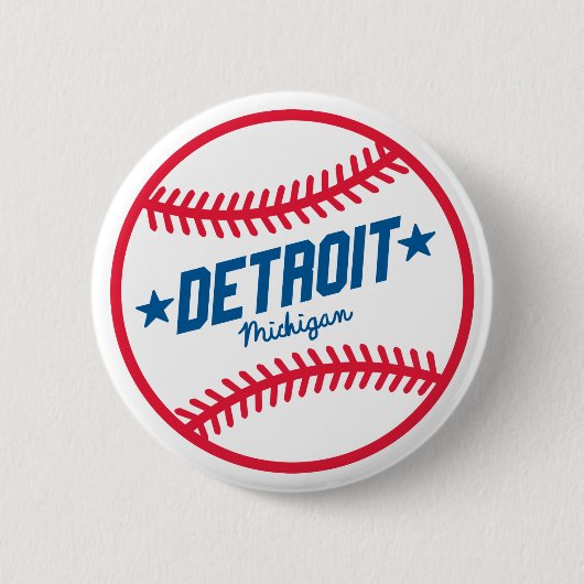 Detroit Baseball Ronde Button 5,7 Cm (Voorkant)