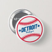 Detroit Baseball Ronde Button 5,7 Cm (Voorkant /achterkant)