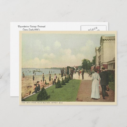  Detroit Bath House Briefkaart (Voorkant / Achterkant)