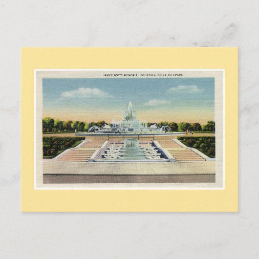 Detroit Belle Isle Memorial Fountain Briefkaart (Voorkant)