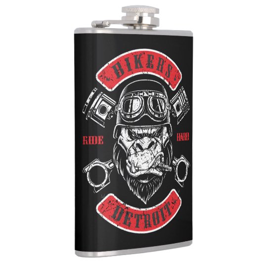 Detroit Biker Motorrad Chopper Gorilla Heupfles (Rechts)