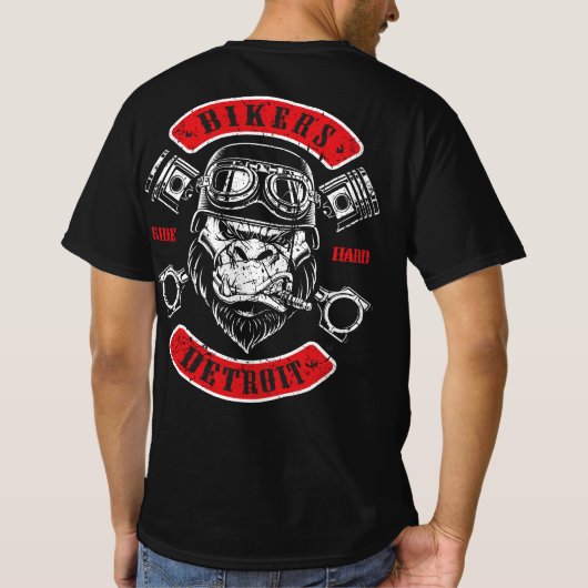 Detroit Biker Motorrad Chopper Gorilla T-shirt (Achterkant)