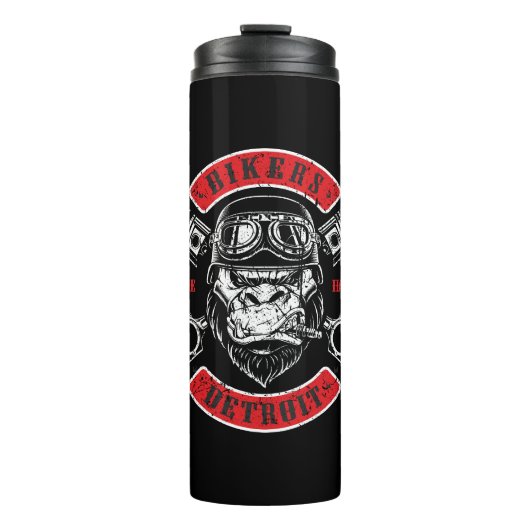 Detroit Biker Motorrad Chopper Gorilla Thermosbeker (Voorkant)