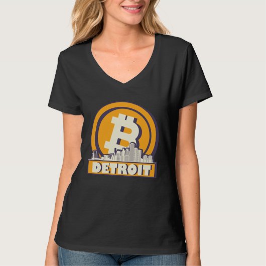 Detroit Bitcoin Maximalist  Bitcoin Detroit Skylin T-shirt (Voorkant)