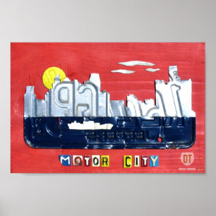 Detroit: Bord motorrijtuigenvergunning Poster
