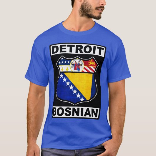 Detroit Bosnian American Design Tee Shirt (Voorkant)