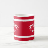 Detroit bouwt Hockey Red Striped Mok (Center)