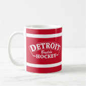 Detroit bouwt Hockey Red Striped Mok (Links)