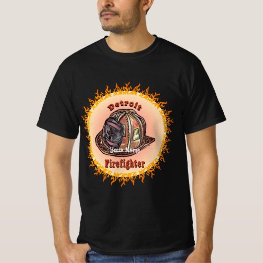 Detroit brandweerman T-shirt (Voorkant)