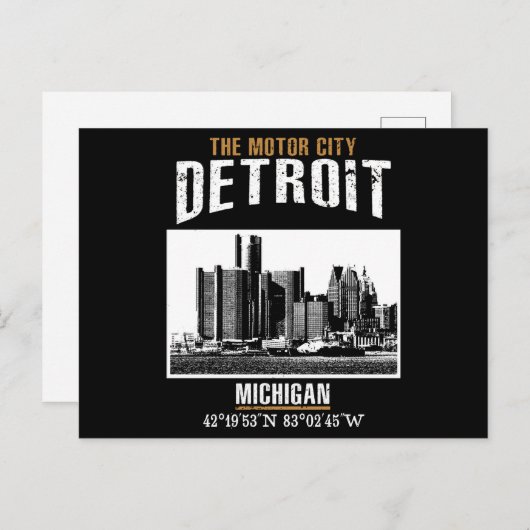Detroit Briefkaart (Voorkant / Achterkant)