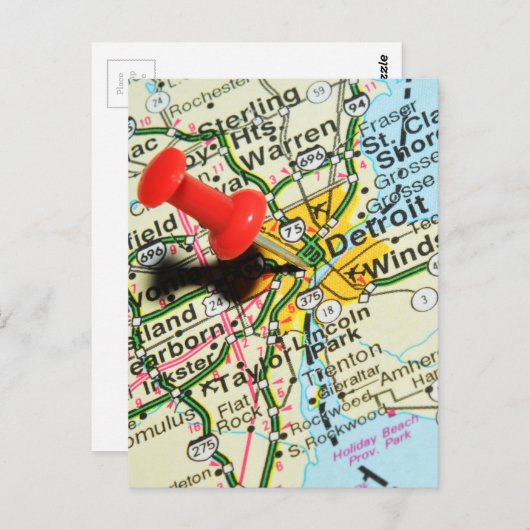 Detroit Briefkaart (Voorkant / Achterkant)