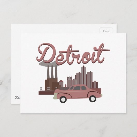 Detroit Briefkaart (Voorkant / Achterkant)