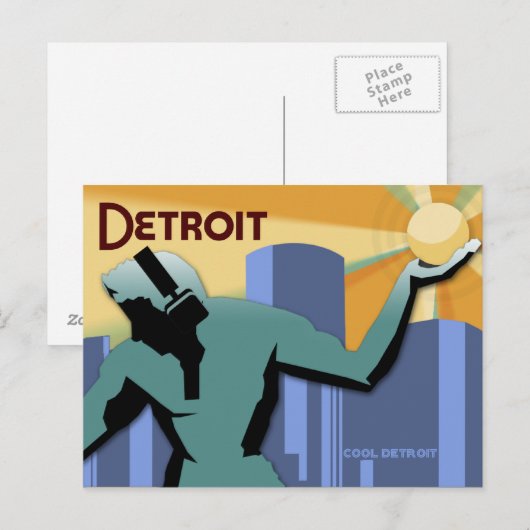 Detroit Briefkaart (Voorkant / Achterkant)