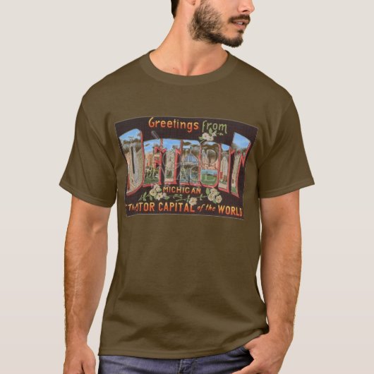 Detroit  Briefkaart T-shirt (Voorkant)