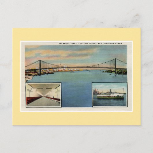  Detroit-brug naar Windsor Canada Briefkaart (Voorkant)