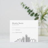 Detroit bruiloft | Gestileerde Skyline RSVP (Staand voorkant)
