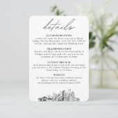 Detroit bruiloft verticale details klein informatiekaartje (Staand voorkant)