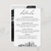 Detroit bruiloft verticale details klein informatiekaartje (Voorkant / Achterkant)