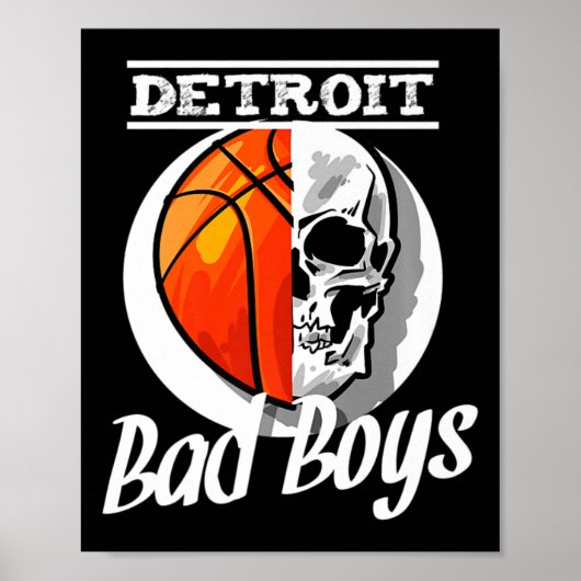 Detroit Byd Boys Bysketbyll Skull Verenigde Staten Poster (Voorkant)