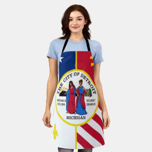 Detroit City flag Apron Schort