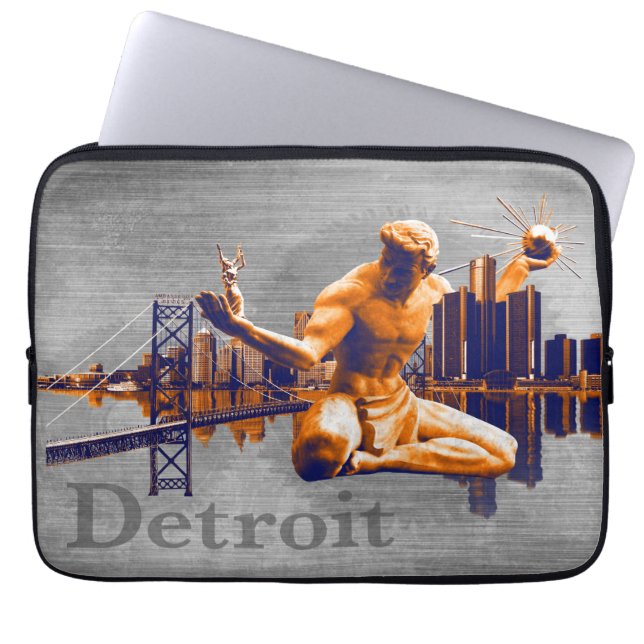 Detroit City Laptop Sleeve (Voorkant)