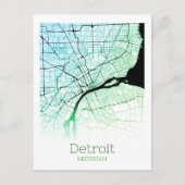 Detroit City Map Briefkaart (Voorkant)