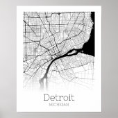 Detroit City Map Poster (Voorkant)