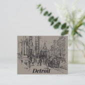 Detroit City Michigan USA, Briefkaart met ouderdom (Staand voorkant)