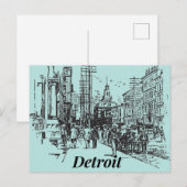 Detroit City Michigan USA, Old Fashioned Briefkaart (Voorkant / Achterkant)