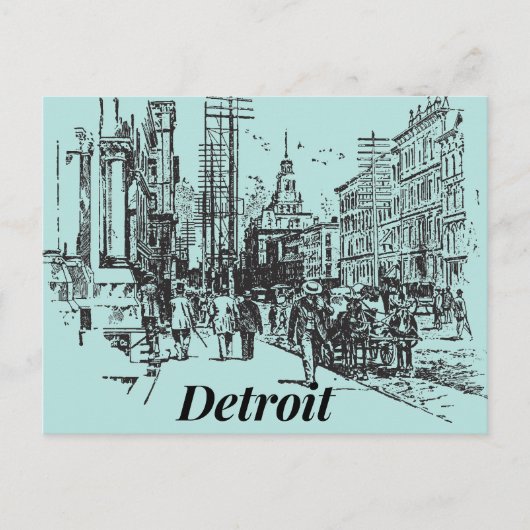 Detroit City Michigan USA, Old Fashioned Briefkaart (Voorkant)