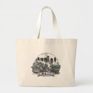 Detroit City Michigan Verenigde Staten Grote Tote Bag