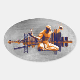 Detroit City Ovale Sticker
