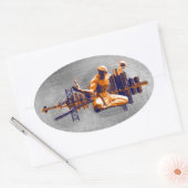 Detroit City Ovale Sticker (Envelop)