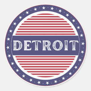 Detroit City Pride Embleem – Amerikaanse identitei Ronde Sticker