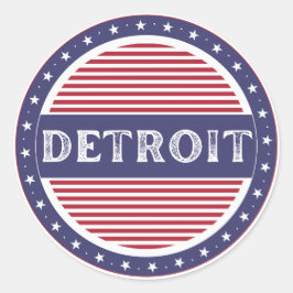 Detroit City Pride Emblem – American Identity Ronde Sticker