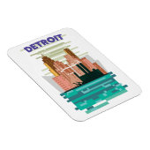 Detroit City skyline reisposter. Magneet (Rechterzijde)
