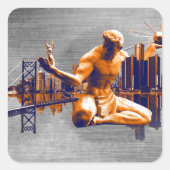 Detroit City Vierkante Sticker (Voorkant)