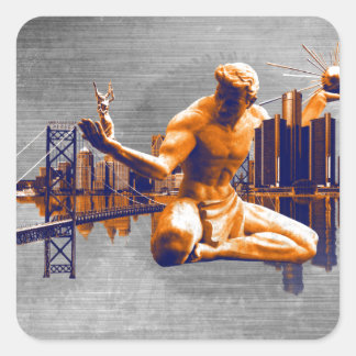 Detroit City Vierkante Sticker