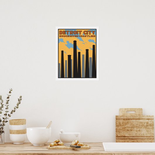 Detroit City Vintage Poster (Keuken)