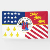 Detroit city vlag Verenigde Staten symbool Spandoek (Horizontaal)