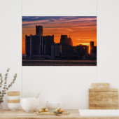 Detroit Cityscape #0516 Poster (Keuken)