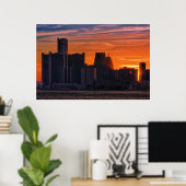 Detroit Cityscape #0516 Poster (Thuiskantoor)