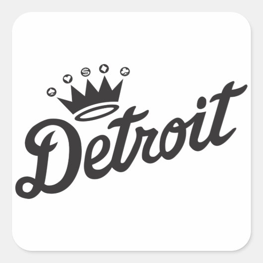 Detroit Crown Vierkante Sticker (Voorkant)